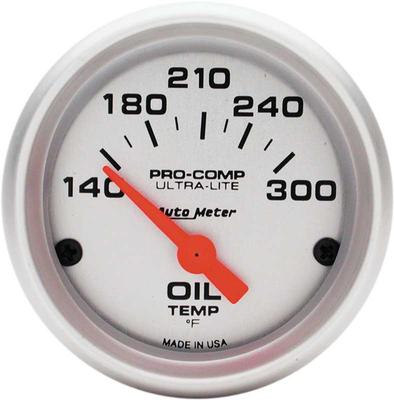 Auto Meter Ultra-Lite Series 2-1/16 Short Sweep 140º-300º F Electric Oil Temperature Gauge