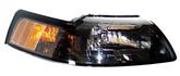 2001-04 Mustang; Headlamp Assemblies; Black Housing With Clear Lens & Amber Reflector