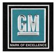 1966-67 GM Mark of Excellence; Seat Belt Decal; Aqua; Each