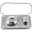Single Bail Chrome Master Cylinder Cover; 5-5/8" X 3" ; With Bail; Without Diaphragm