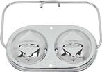 Chrome Dual Master Cylinder Cover; With Bails; 3" X 5-3/4"
