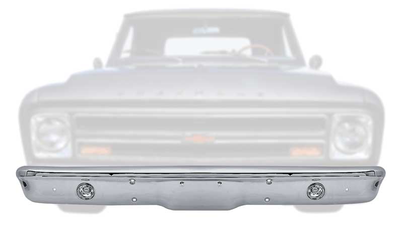 1967-70 Chevy Truck; 1967-68 GMC Truck; Front Bumper; Chrome; with Fog  Lamps and Wiring
