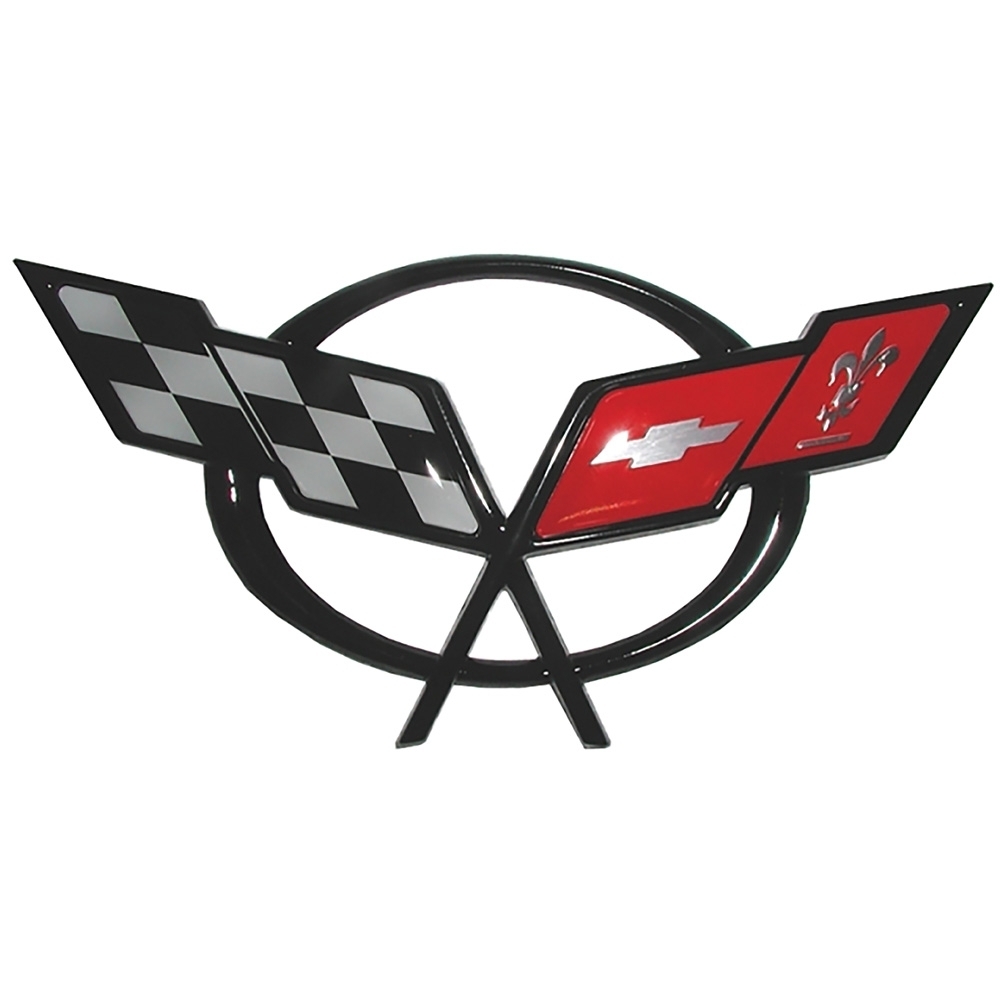 1997-04 Chevrolet Corvette; Front Cross-Flag Emblem Replacement Emblem