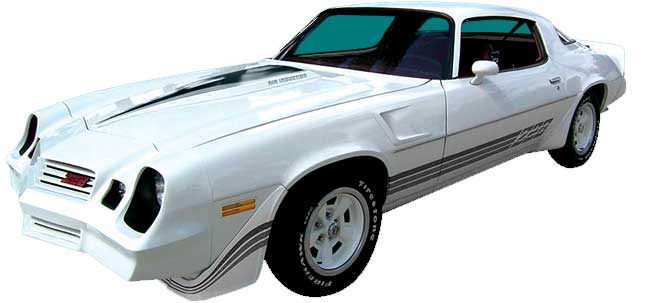 1980-1981 All Makes All Models Parts | 19808458 | 1980-81 Camaro Z28 Silver  / Charcoal / Dark Charcoal Stripe Decal Set | Classic Industries