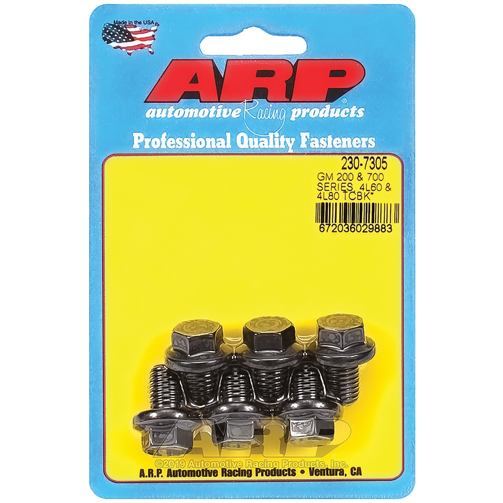 Torque Converter Bolts; 10mm x 1.5" Threads; 13mm Hex; 700R4, 4L60, 4L60E; Set of 6