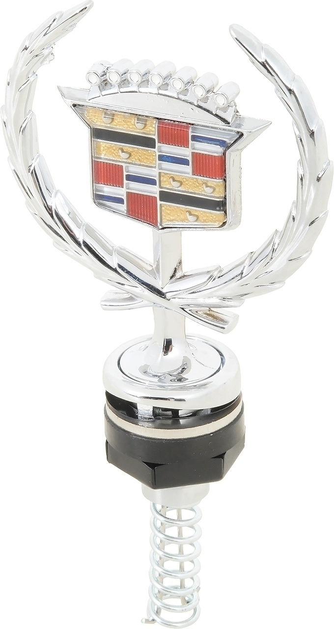 1985-93 Cadillac Deville, Fleetwood; Hood Ornament; Crest & Wreath; Chrome