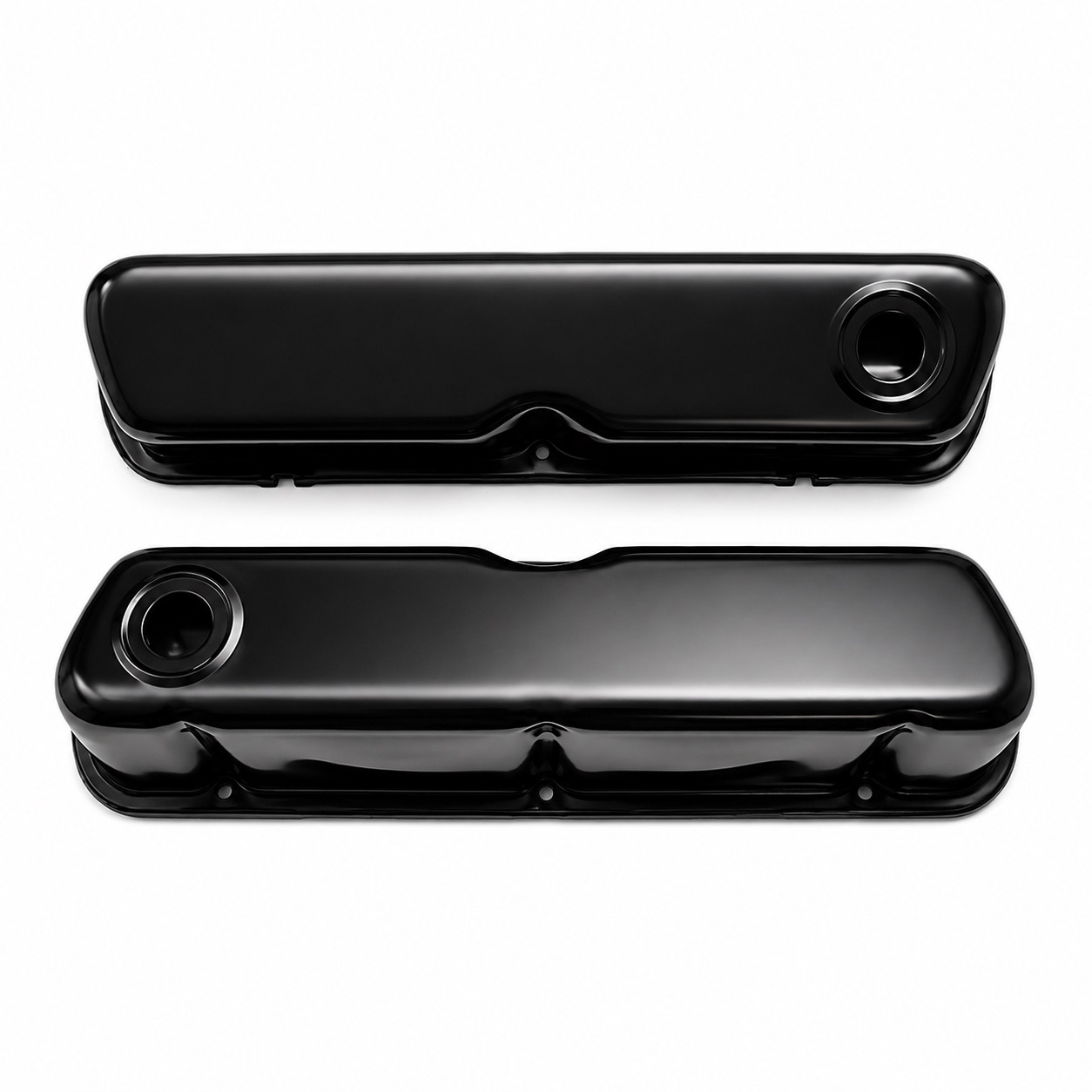 1962-85 Ford Small Block Tall Steel Valve Covers; Black; 260, 289, 302, 351W