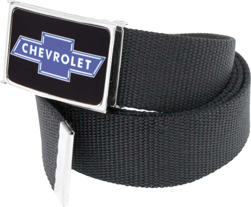 Leather Belt with Black Buckle : Chevy Bowtie Logo 