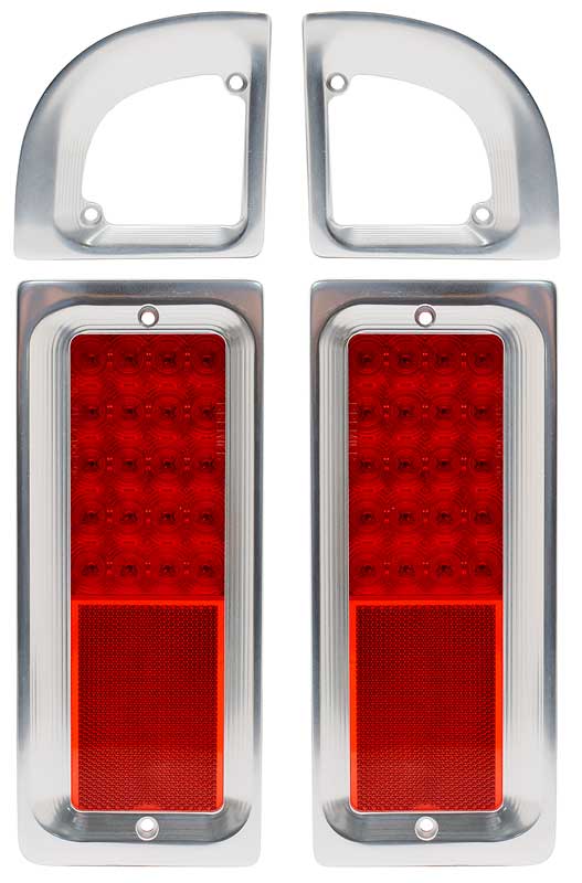 1967-1972 All Makes All Models Parts BL3001F 1967-72 Chevrolet, GMC  Truck; LED Tail Light Assembly w/ Billet Aluminum Bezel; Clear anodized,Pair  Classic Industries