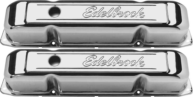 1958-1979 All Makes All Models Parts E4491 1960-76 Mopar Big Block Edelbrock  Signature Series Tall Profile Chrome Valve Covers Classic Industries