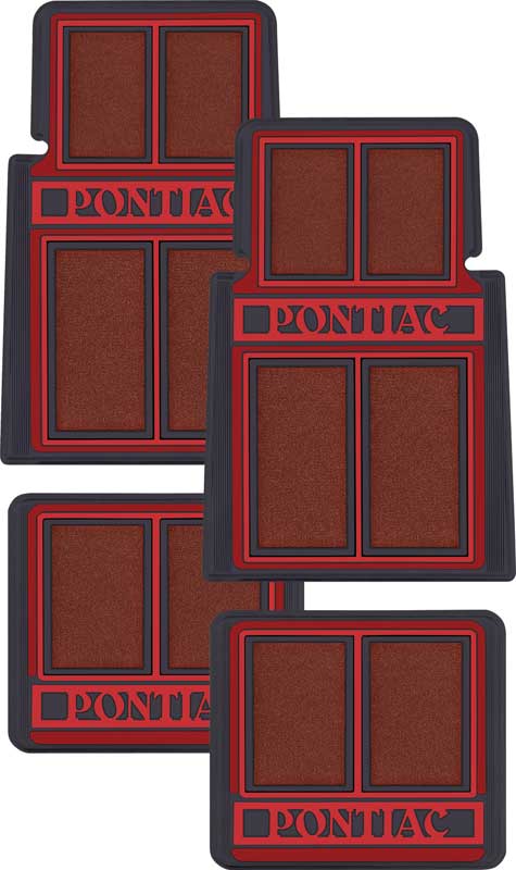 1964 1992 All Makes Models Parts F76502 92 Pontiac Floor Mat Set Front And Rear Red 4 Piece Oer