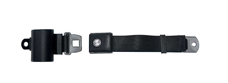1964-1973 Mustang Coupe/Fastback Retractable 2-Point Lap Belt w/Low Profile Retractor & Push Button Ford FM647302
