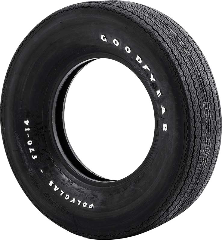 1930-2007 All Makes All Models Parts | GYF7014 | F70/14 Goodyear 2/2  Polyglas Tire with Custom Wide Tread and Raised White Letters | Classic  Industries