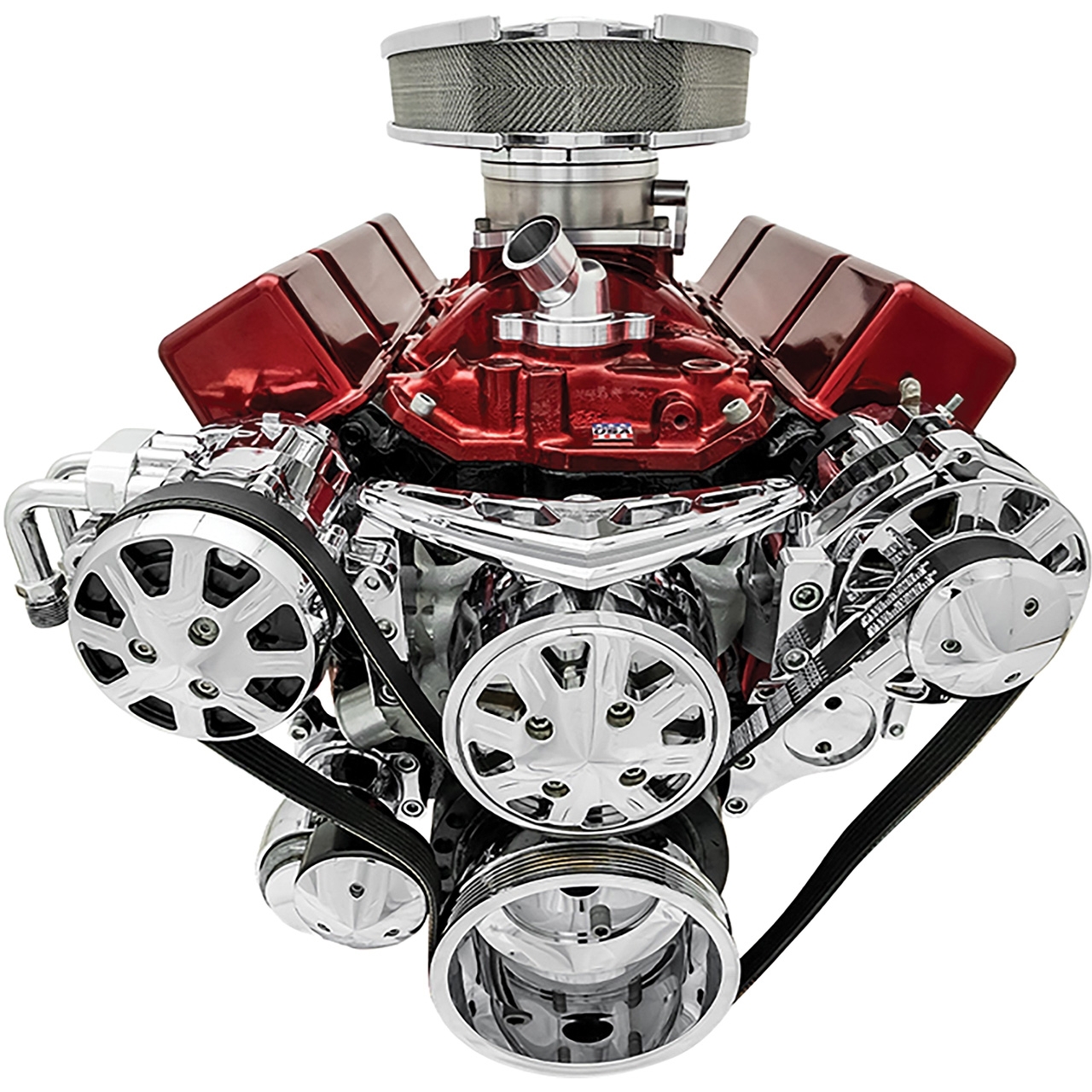 Chevrolet S/B Chrome March Ultra Drive Front Mount Alt and AC Serpentine Set