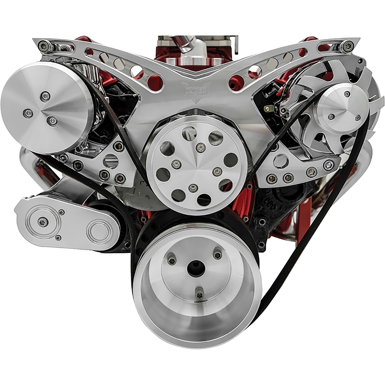 Chevrolet Big Block Chrome March Revolver Alternator and AC Serpentine Set