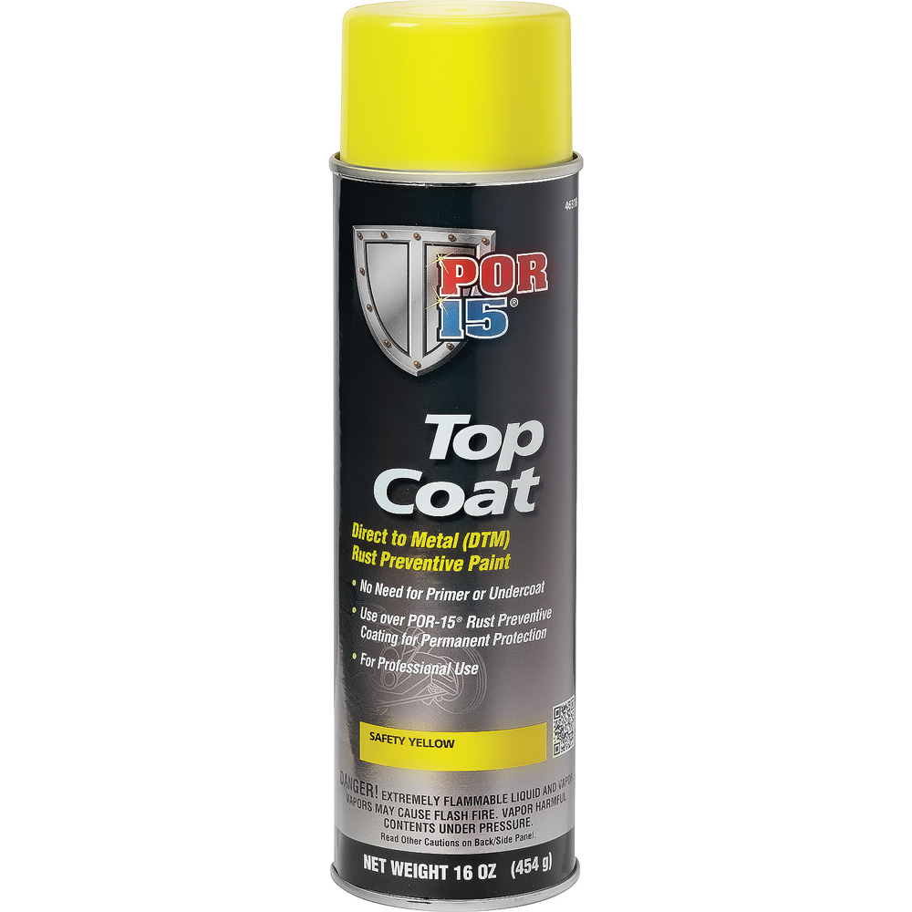 All Makes All Models Parts | RE1000F | POR-15 Top Coat; UV Resistant DTM  Paint; Safety Yellow; 16 oz. Aerosol | Classic Industries