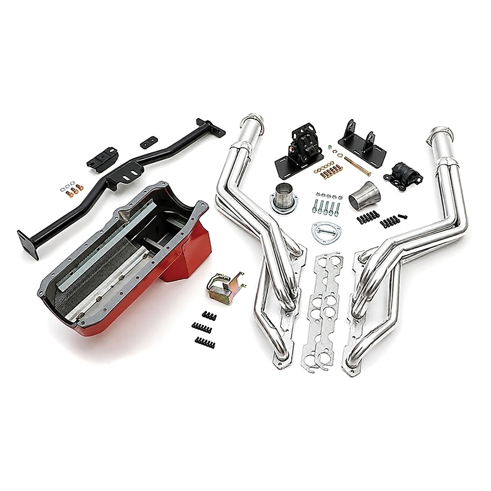 1982-04 Chevrolet & GMC S10, S15, S10/S15 Blazer; 2WD; Engine Swap-In-A-Box Kit; 1955-78 SB w/Factory Heads; TH350/700R4; 1-1/2" Long Tube Headers; HTC Silver Ceramic Coated