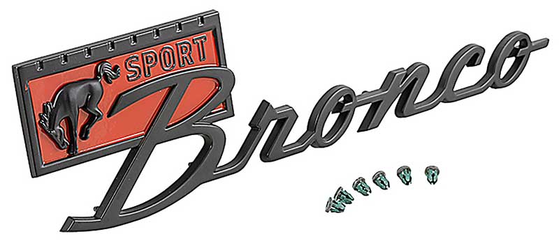 Black Ford Sticker Emblem for Inner Rocker, 66-77 Ford Bronco