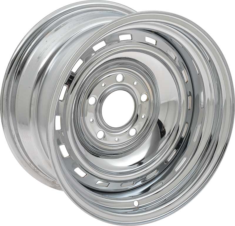 1971-1987 All Makes All Models Parts | WV159 | 15" x 8" Truck Chrome Rally  Wheel with 4" Backspace and 5 x 5" Bolt Pattern | Classic Industries