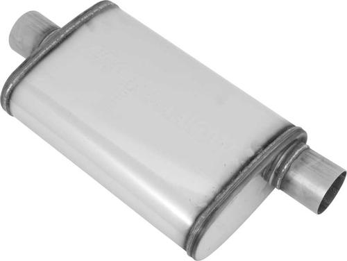 Magnaflow 4 X 9 Oval 14 Polished Stainless Steel Muffler With 2-1/2 Center Inlet/Offset Outlet