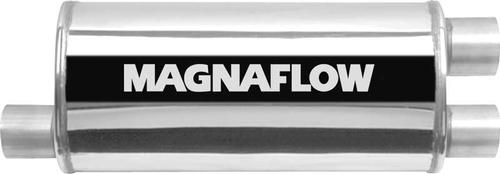 Magnaflow 5 x 8 x 18 Stainless Steel Muffler with 2-1/2 Offset Inlet / 2-1/4 Dual Outlets