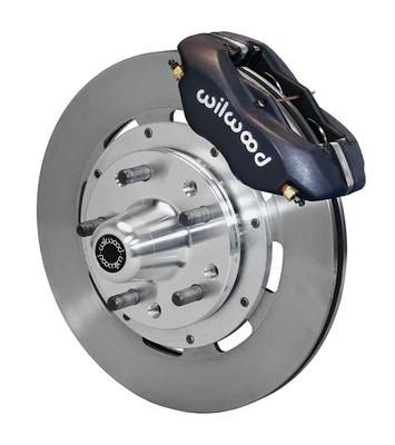 1965-69 Mustang Dynalite Pro Front Disc Brake Set with Black Calipers and 12.19 Plain Rotors