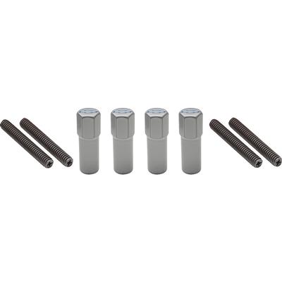 Chevrolet; Valve Cover Mini Nut and Stud Set; Metallic Gray with Blue Bowtie; 1-3/8 Tall; Set of 4