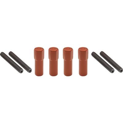 Chevrolet; Valve Cover Mini Nut and Stud Set; Orange with Black Bowtie; 1-3/8 Tall; Set of 4