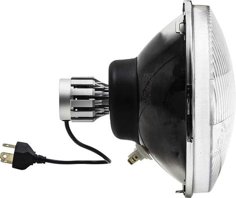 7 LED Headlamp with Classic Convex Lens and White Blinker