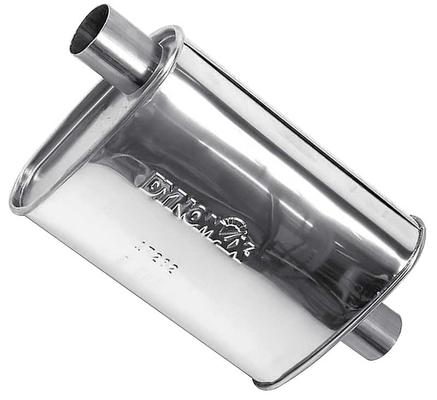Dynomax; Ultra Flo Stainless Steel Polished Muffler; 14; 2-1/4 Offset Inlet; 2-1/4 Center Outlet