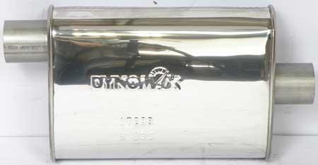 Dynomax Stainless Steel Ultra Flo 14 Sport Muffler with 2-1/2 Offset Inlet - 2-1/2 Center Outlet