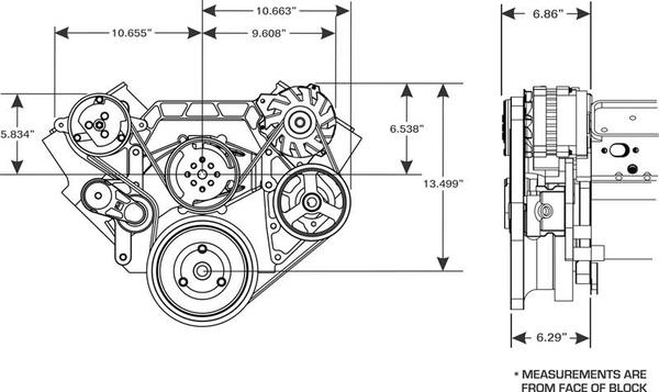 Chevrolet Big Block with Power Steering Bright Finish Vintage Air Front Runner Drive Set with Pump