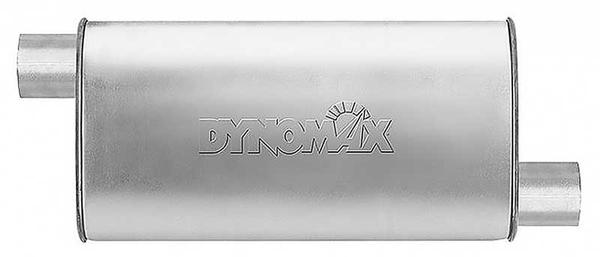 Dynomax Aluminized 20 Super Turbo Street Muffler with 2-1/2 Offset Inlet - 2-1/2 Offset Outlet