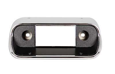 1967-68 Mustang, Cougar; Radio Bezel Surround; Camera Case; w/o Console; Black with Chrome