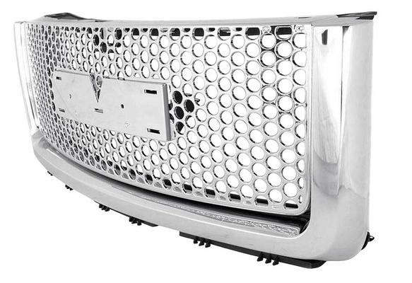 2007-13 GMC Sierra 1500 Denali; Front Grill Assembly; Chrome Shell; with Chrome Round Honeycomb Insert