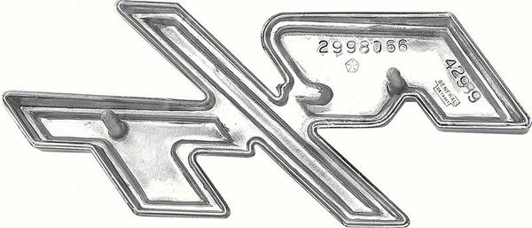 1970 Dodge Charger; R/T Hood Emblem; Each; Mopar Licensed; OER