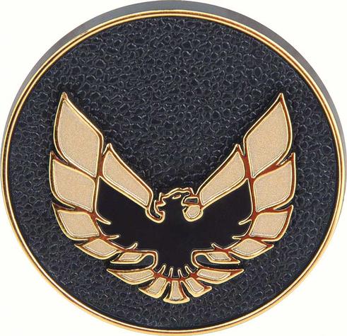 1976-81 Firebird; Door Panel Emblem; Black and Gold; Each