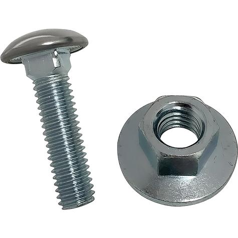 Bumper Bolt with Conical Keps Hex Nut; Polished Stainless Steel Capped Head; 7/8 Diameter ; 3/8-16 x 1-1/2; Zinc Plated