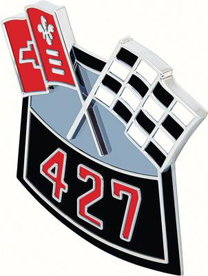 1966-69 Chevrolet; 427 Crossed Flags Air Cleaner Emblem; Die-Cast