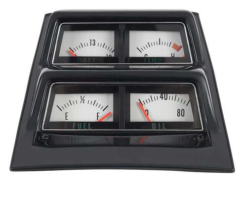 1968-69 Camaro Console Gauge Assembly ; with Volt Meter ; Silver Face ; Pre-Assembled