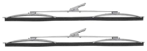 Windshield Wiper Blades; 16 long; Aero Style; For 1/4 (7mm) Bayonet Style Arms; Pair