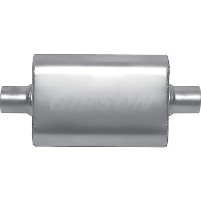 Gibson CFT Superflow Muffler; Stainless Steel; 4 x 9 x 13 Oval Body; 2.5 Center Inlet; 2.5 Center Outlet.