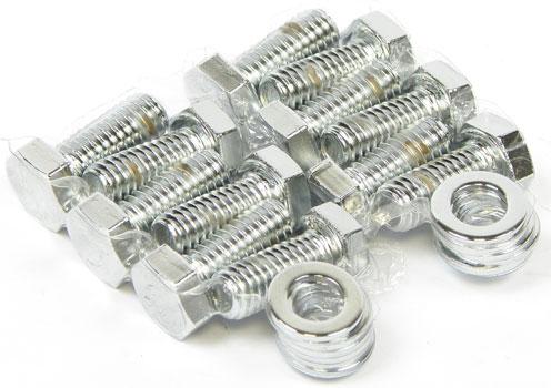 12 Bolt Differential Cover Chrome Hex Head Bolt Set with Bow Tie Logo (5/16-18 X 3/4)
