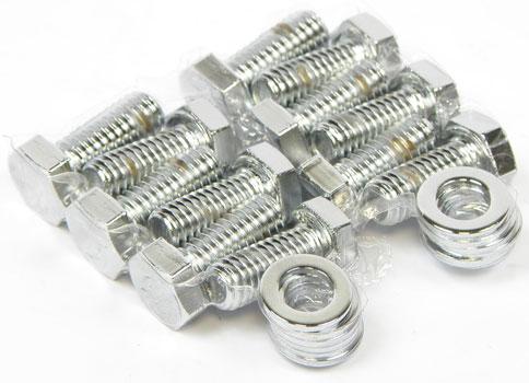 Stainless Steel 12 Bolt Differential Cover Hex Head Bolt Set with Flames Logo (5/16-18 X 3/4)
