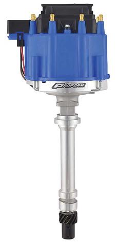 Chevy HEI Electronic Racing Distributor W/Coil; 100% New W/Mechanical Lockout (No Vac Adv); Blue Cap