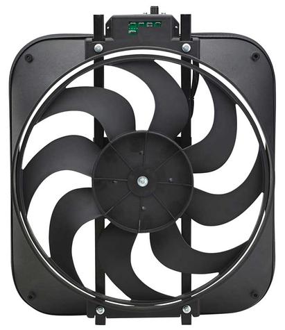 High Performance S-Blade 15-Inch Electric Fan With Thermostat. Universal.
