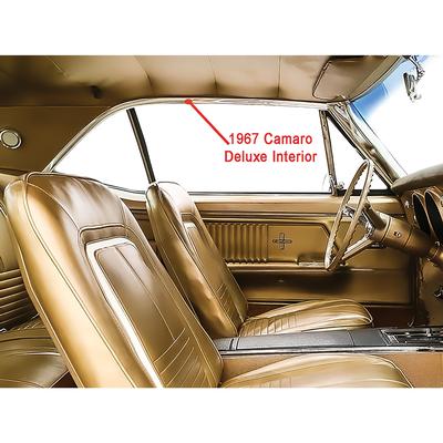 1967-68 Camaro, 1967-69 Firebird; Interior Headliner Side Moldings; Polished Aluminum; For Deluxe and Custom Interiors; RPO Z87, Z23 Options