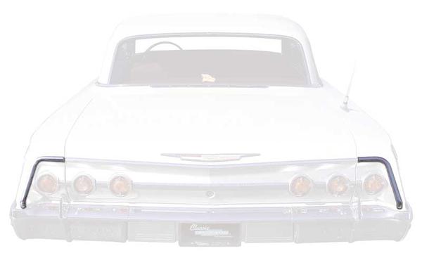 1962 Impala; Tail Panel Cove Moldings; with Hardware; Pair