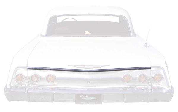 1962 Impala, Bel Air; Upper Trunk Lid Molding; with Clips