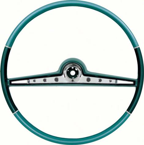 1962 Chevrolet Impala; Steering Wheel; Standard and Super Sport; 17 Wheel; Two-Tone Blue